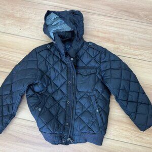 GAP Kids (Boys) Size Medium (Size 8) Black Quilted Puffy Jacket